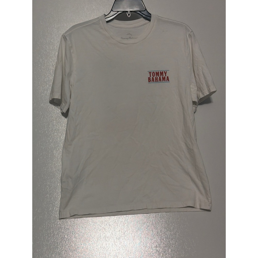 Tommy Bahama Mens White Latest Post Pelican Graphic T-Shirt Small